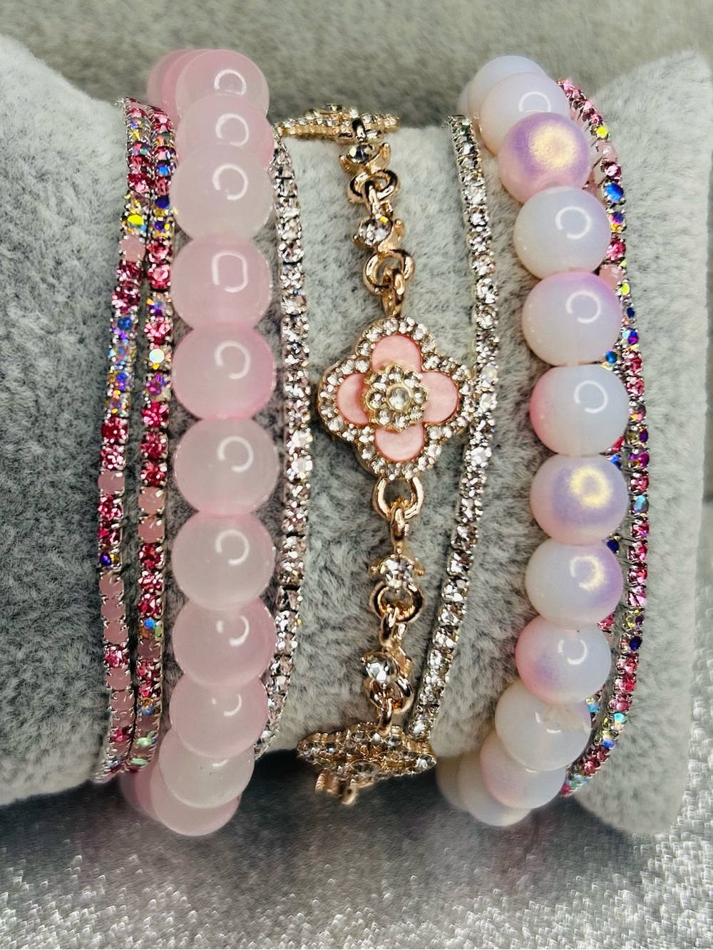 Pink Bracelet Stack Bundle 8 Pc Set